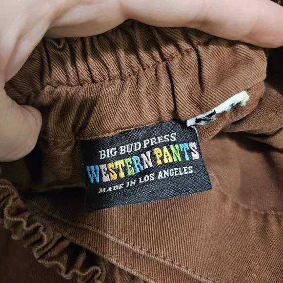 Big Bud Press Western Pants Burnt Terracotta Wide Leg Cotton Pintuck 5XL Petite - Picture 10 of 12